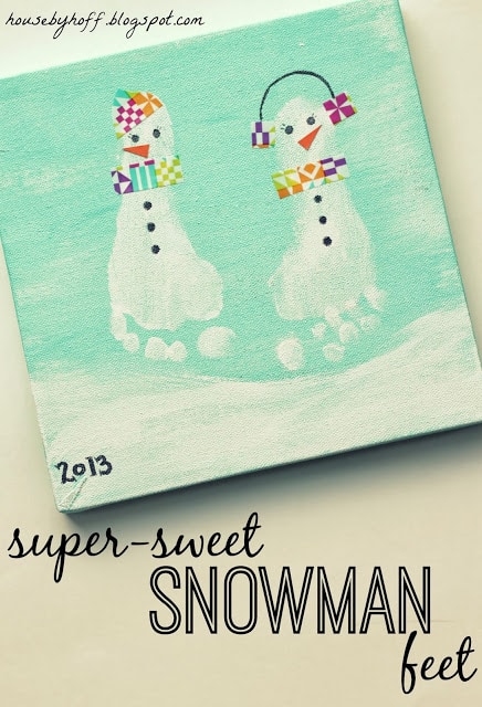 Sweet Snowman Feet! DIY Christmas Craft for kids that will help you always remember how sweet those feet are!