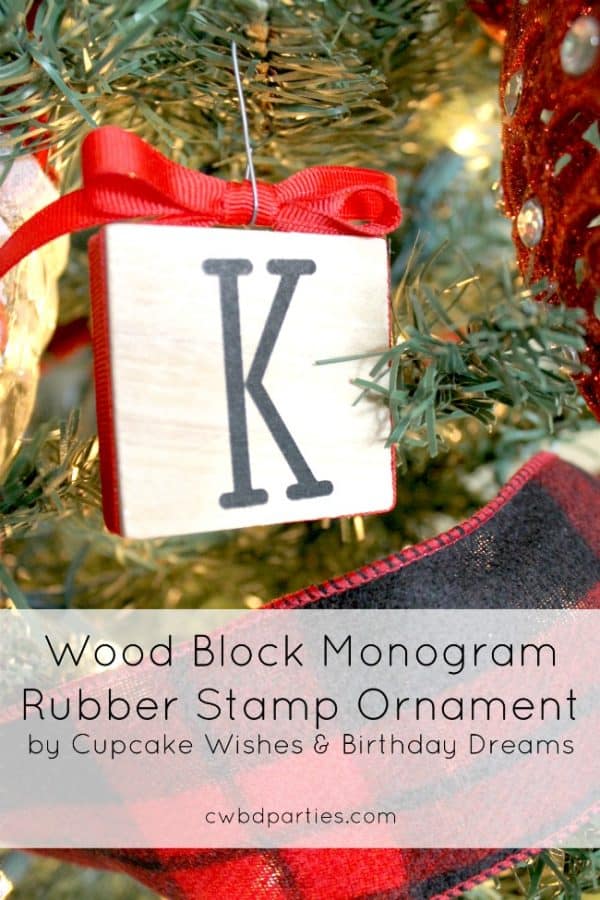 Make a Wood Block Monogram Rubber Stamp Ornament and use the rubber stamp afterwards!