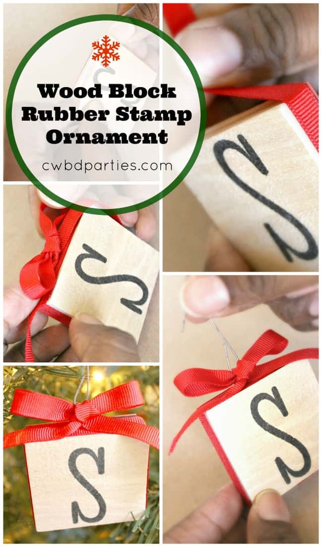 Make an ornament from a monogram rubber stamp