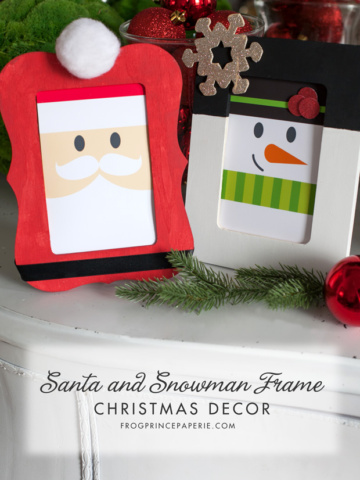 Santa and Snowman Christmas Frame