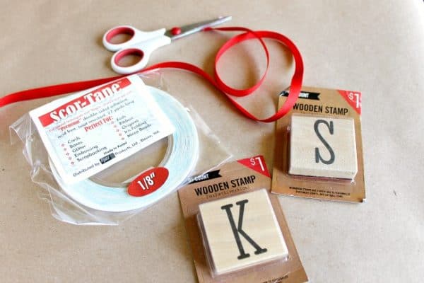 Supplies to make a wood block stamp ornament