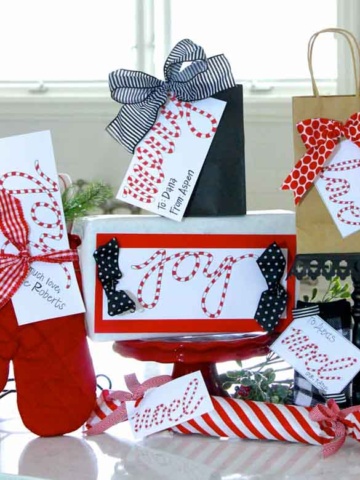 Adorable candy striped Christmas tags from Design Dazzle!