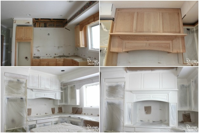 Custom Hood Collage - Kitchen Remodel During www.DesignDazzle.com