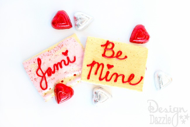 Use Pop-Tarts to create edible no-bake Valentine's. Easy and fun to make for your kids or with your kids! Design Dazzle