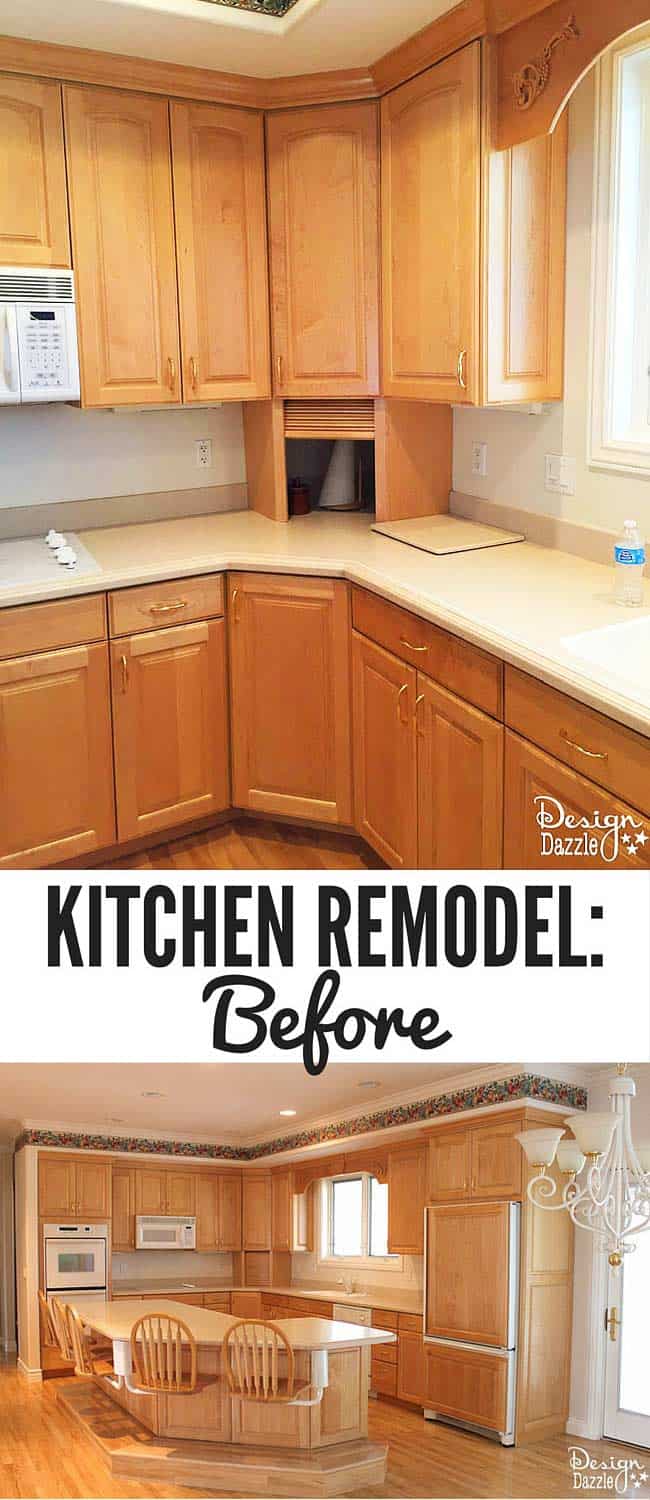 Check out my kitchen remodel before pictures! See how I transformed this dated kitchen into the kitchen of my dreams! |Design Dazzle