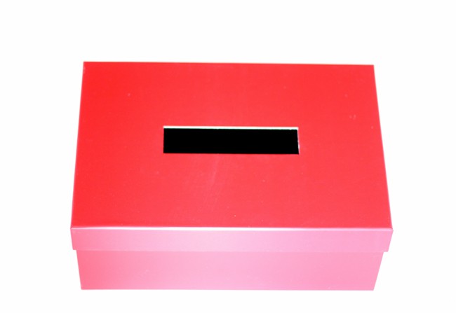 Red Valentine Card Box - perfect to create a Mickey and Minnie Mouse inspired Valentine Card Holder.