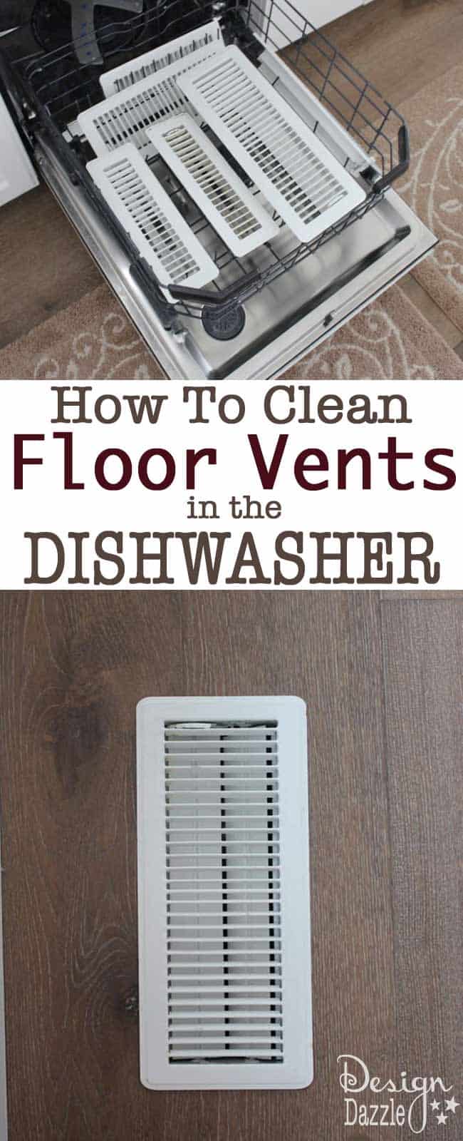 Yes, clean your floor and ceiling vents in the dishwasher. This idea is so QUICK and EASY!!! Check details in our post to see the do's and don'ts. Design Dazzle