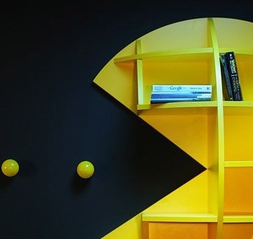 pacman bookshelf- perfect for gaming storage!