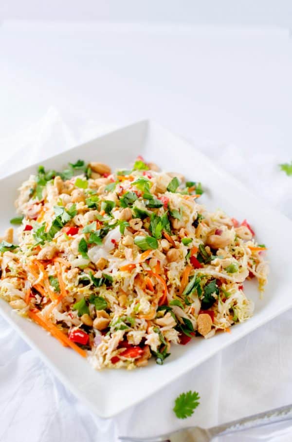 Thai Chicken Salad with Ginger Lime Dressing from Wendy Polisi.