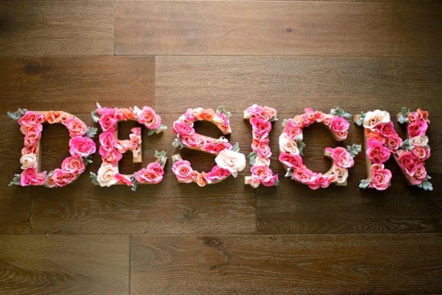 Gorgeous DIY Rustic Letter with Flowers! Easy DIY project that will brighten up any room!