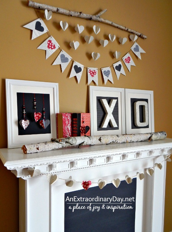 Valentine Mantel Display that SO beautiful, easy, and a DIY project!!