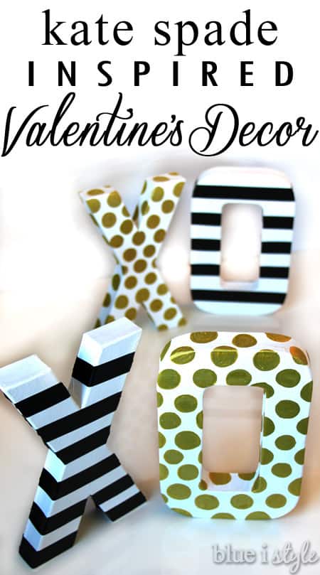 Kate Spade Inspired Valentine's Day Decor. Darling XOXO sign that is easy and a great DIY project!