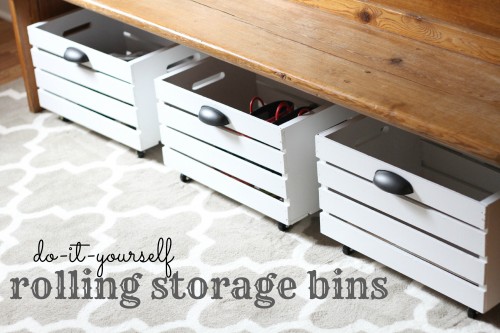 DIY Rolling Storage Bins that are perfect for storage. 