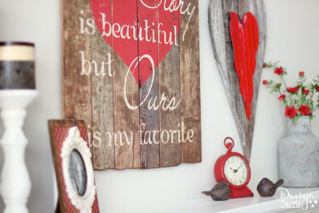 Valentine Mantel decorating ideas! Design Dazzle