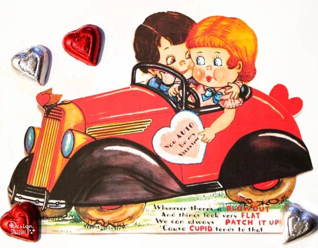 Vintage Car Valentine - You Auto Be My Valentine! Free printable - Design Dazzle