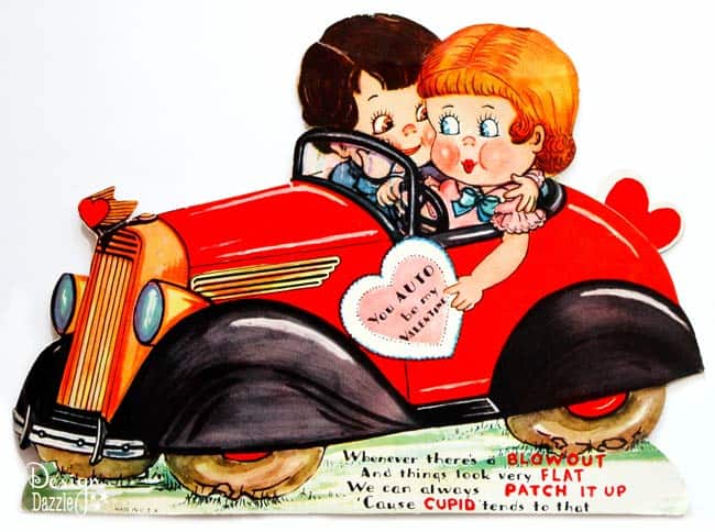 Vintage Car Valentine - You Auto Be My Valentine! Free printable - Design Dazzle