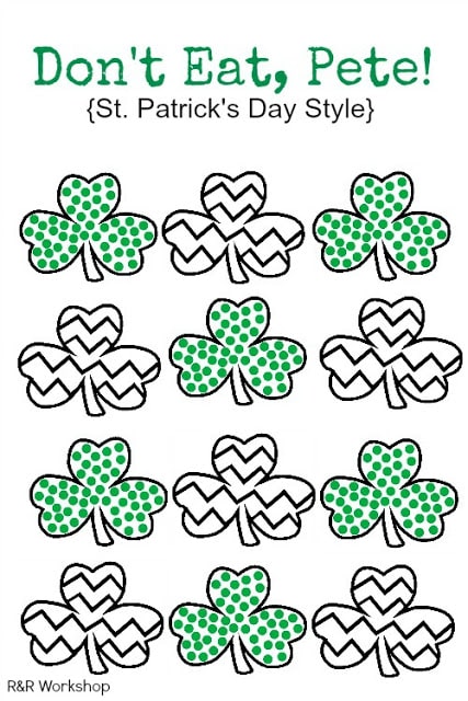 Printable Don't Eat Pete game - St. Patrick's Day edition!