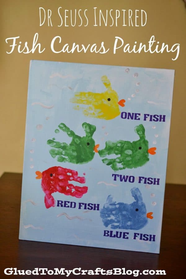 Fish Canvas Painting for Dr. Suess' Birthday Celebration!!