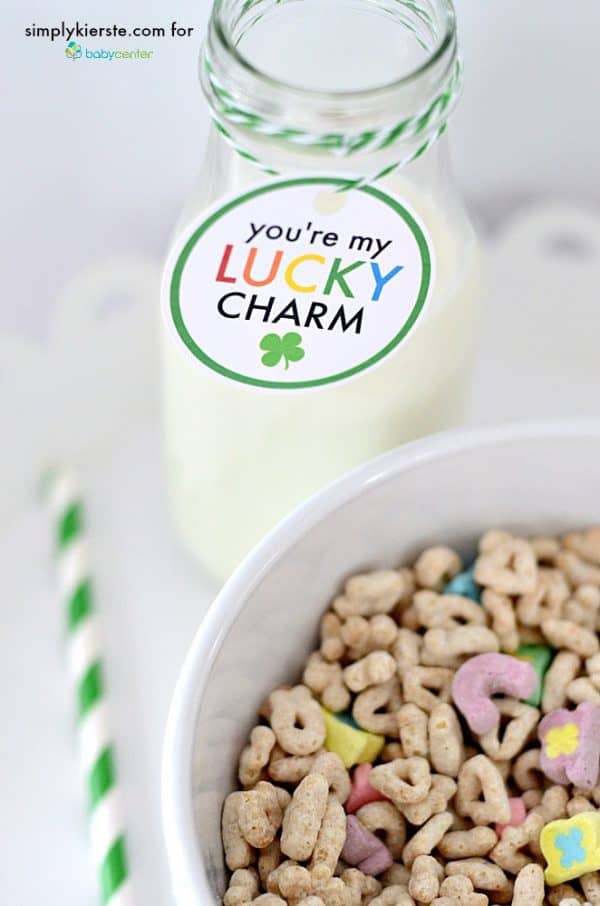 Lucky Charms free printable tag for St. Patrick's Day.