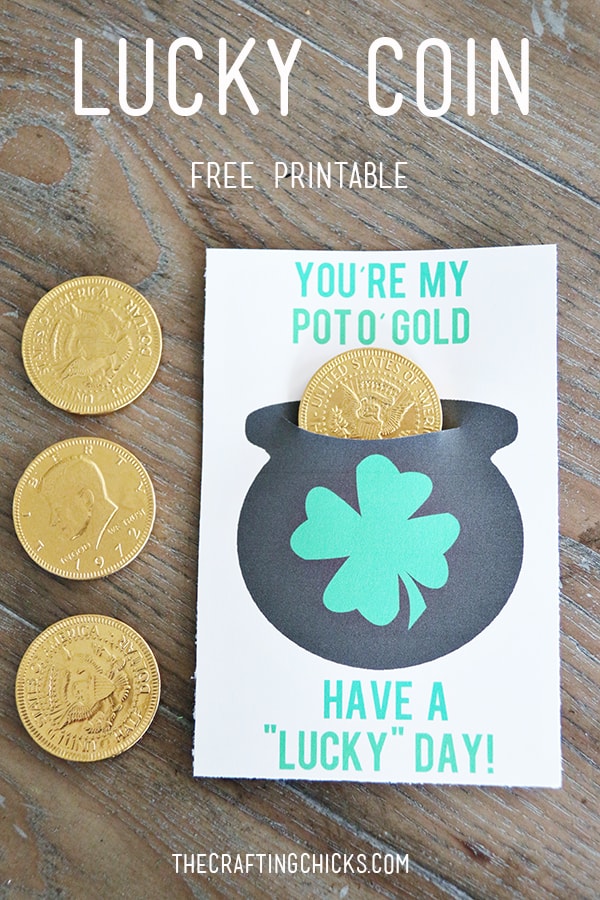 Gold Coin free printable for St. Patrick's Day.