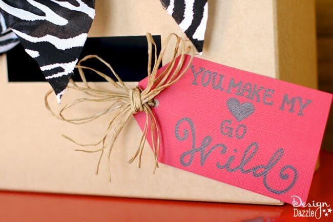 Darling simple Safari Valentines Card box to make with your kids! Free printable by Design Dazzle.