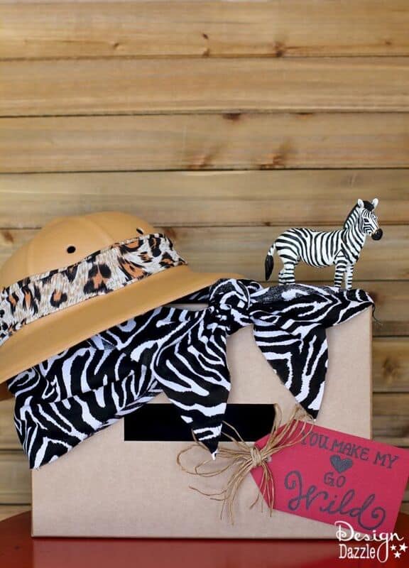 Darling simple Safari Valentines Card box to make with your kids! Free printable by Design Dazzle.