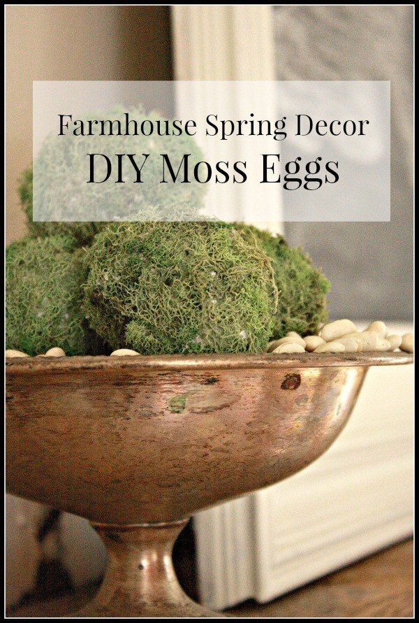 Farmhouse Decor DIY Moss Eggs