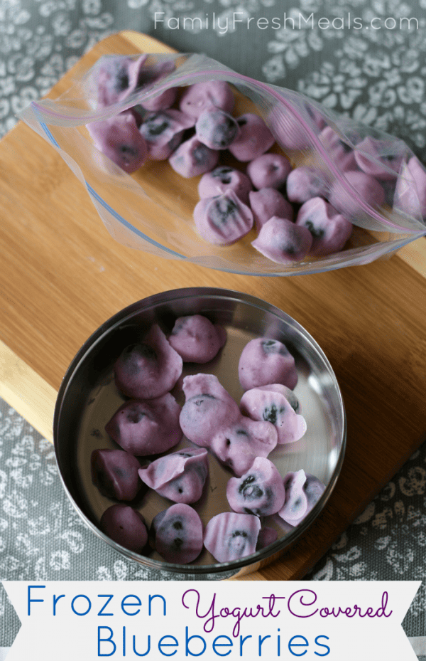 Frozen Yogurt Covered Blueberries for a Healthy Snack on a hot afternoon!