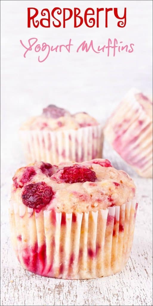 Raspberry Yogurt Muffin. Healthy dessert recipe for a sweet treat!