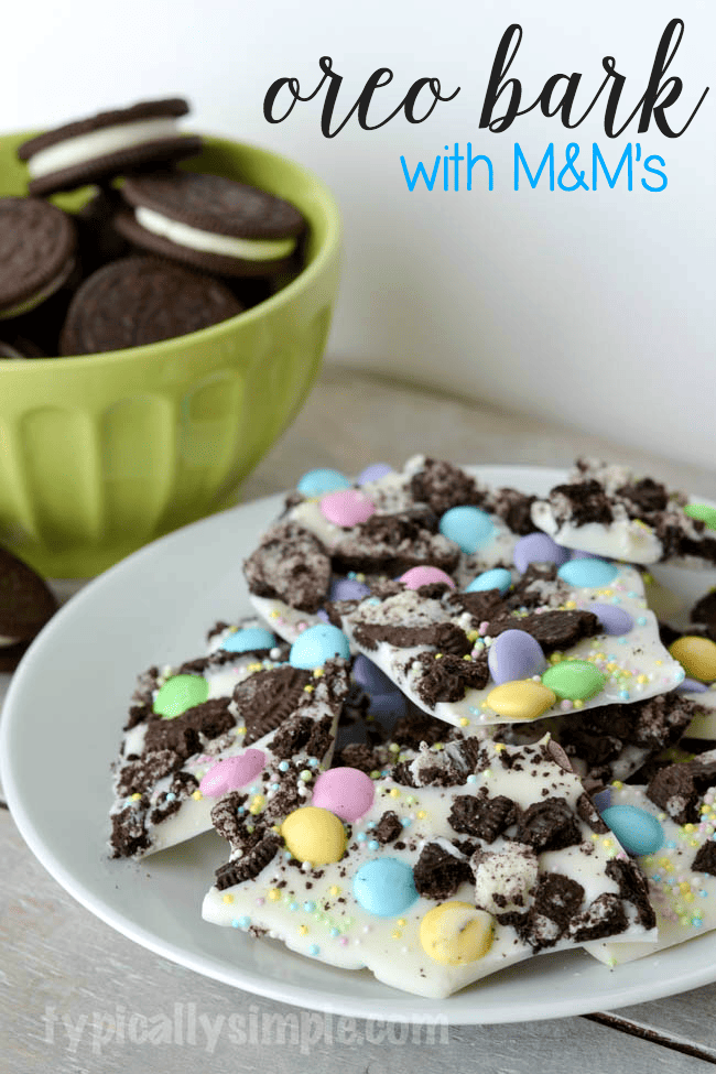 Easter Oreo Bark with M&Ms