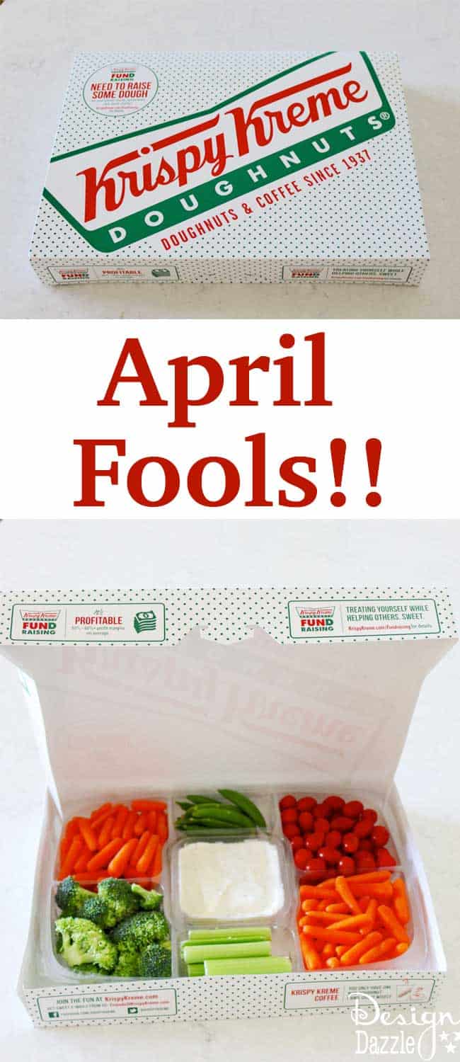 Donut box turned veggie tray for April Fools! Design Dazzle