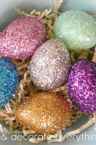 Decorate Easter Eggs with Glitter