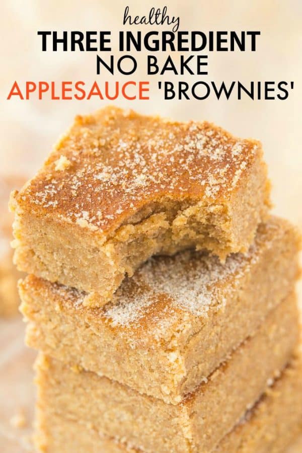 No bake applesauce brownies for a healthy snack idea!