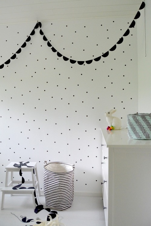 Tiny DIY Polka Dots for a kids bedroom! 