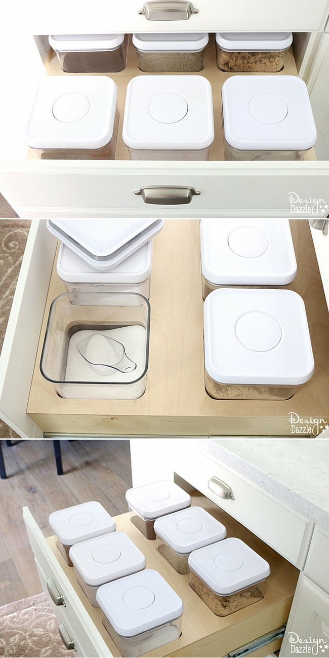 Organization: Creative Kitchen Storage Ideas For Consumables. Love this in my kitchen. Easy to add to kitchen drawers! Design Dazzle