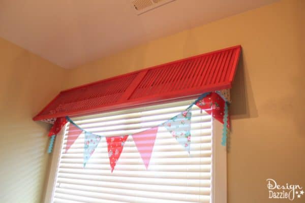 Red DIY Shutter Window Valance