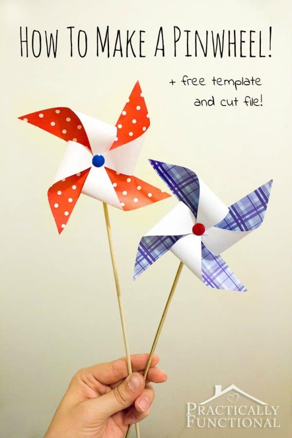 4th of July Pinwheel with FREE Printable! FREE 4th of July Printables