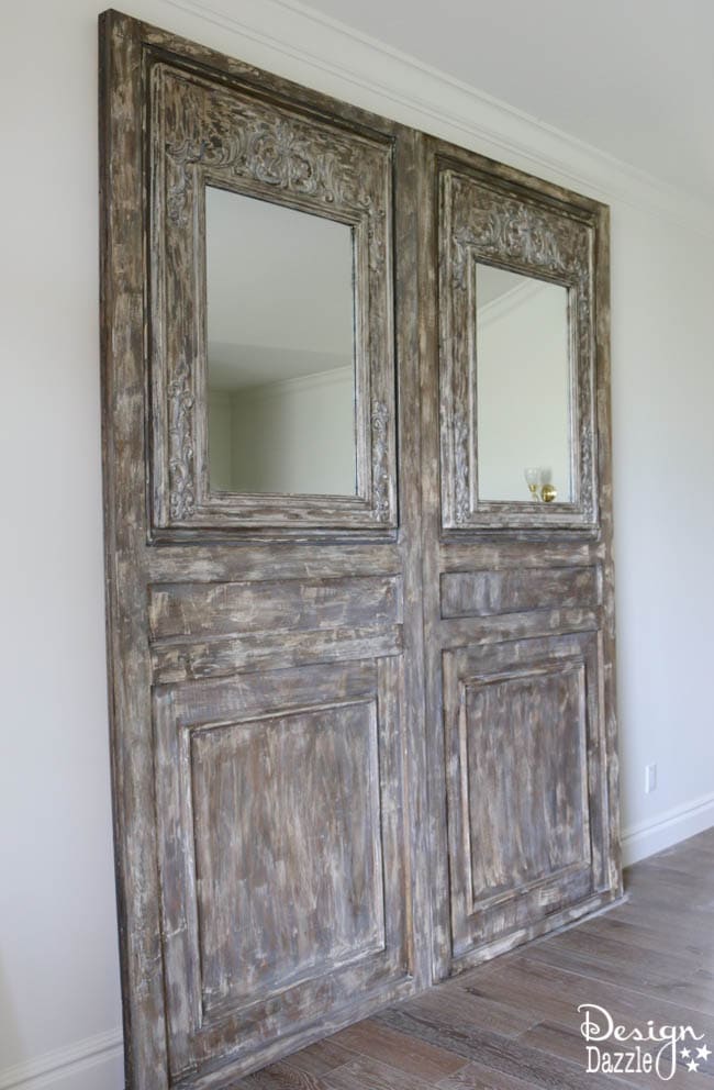 How To Make Vintage "Old" Doors From New Wood. I created these "old" doors using mirrors and new wood. I give step by step instructions on how to create these. Design Dazzle 