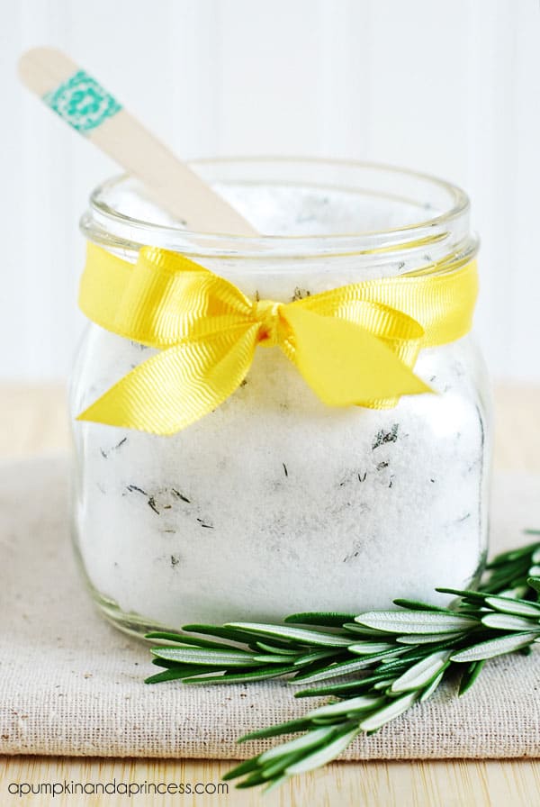 Lemon Rosemary Bath Salts for Mother's Day Gifts