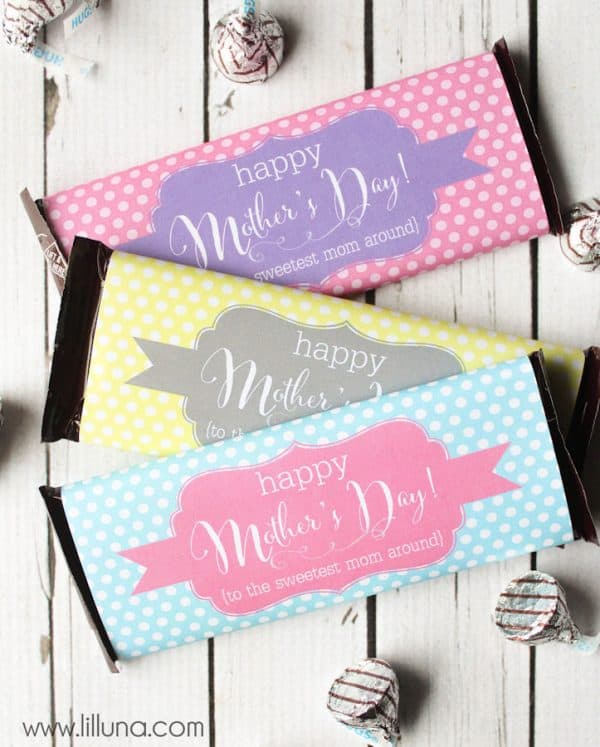 Sweet printable Mother's Day candy bar wrapper.