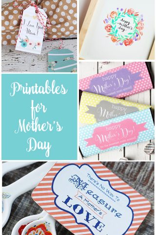 Mother's Day printable gift tags, cards, and prints.