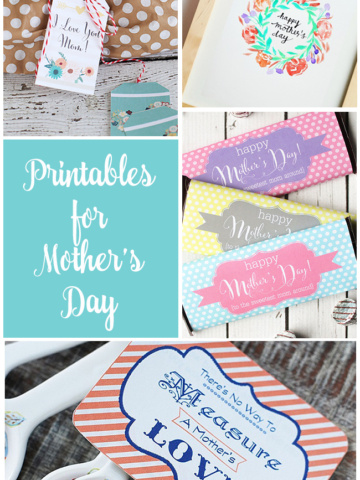 Mother's Day printable gift tags, cards, and prints.