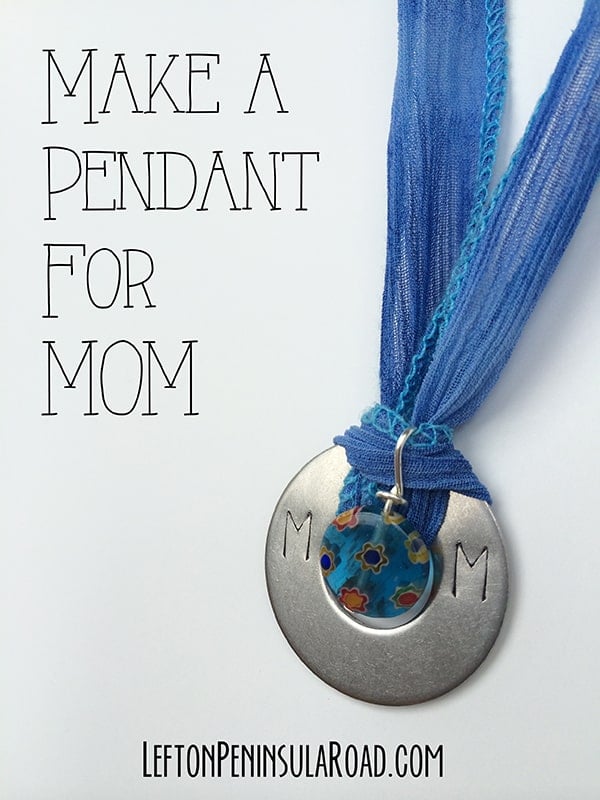 Hand-Stamped MOM Pendant for Mother's Day gift