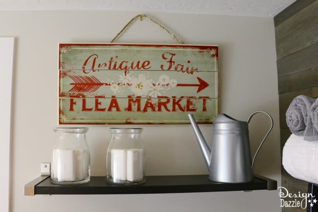  Farmhouse bathroom IKEA style! There is just something about a farmhouse that is homey and inviting. Majority of the decorations used is from IKEA | Design Dazzle