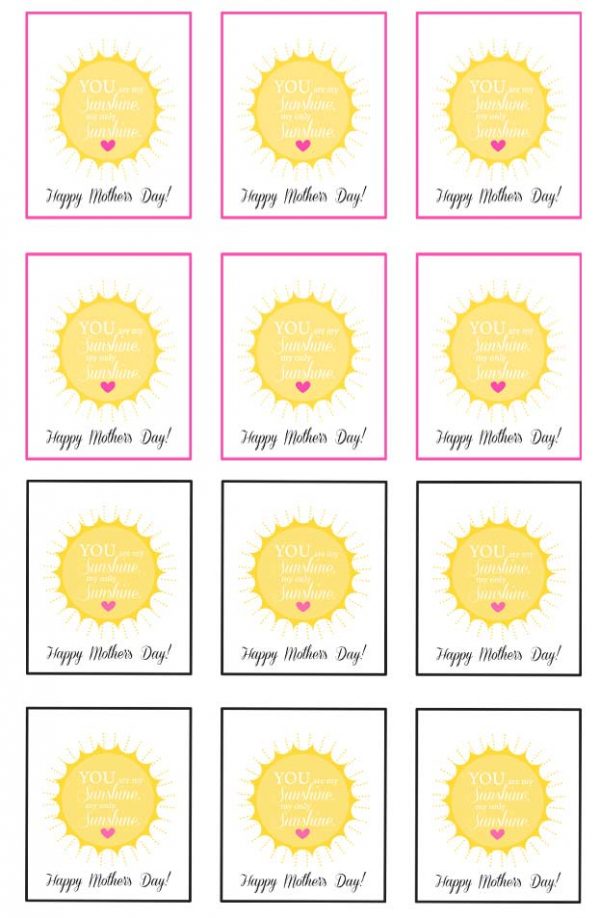 You Are My Sunshine My Only Sunshine - Happy Mother's Day Free Printables | Design Dazzle