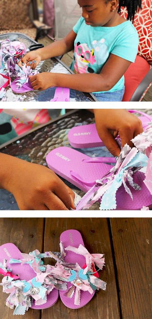 How to make fabric scrap flip flops