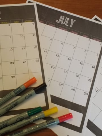 Summer Calendar Free Printable