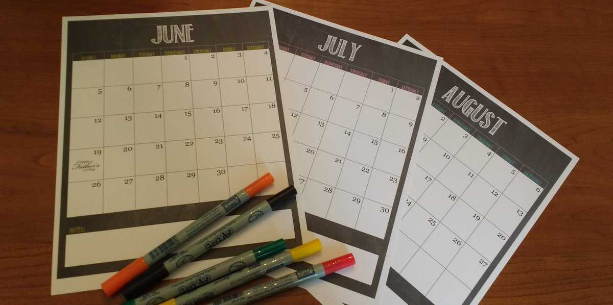 Sanity Saver Summer Calendar - Design Dazzle