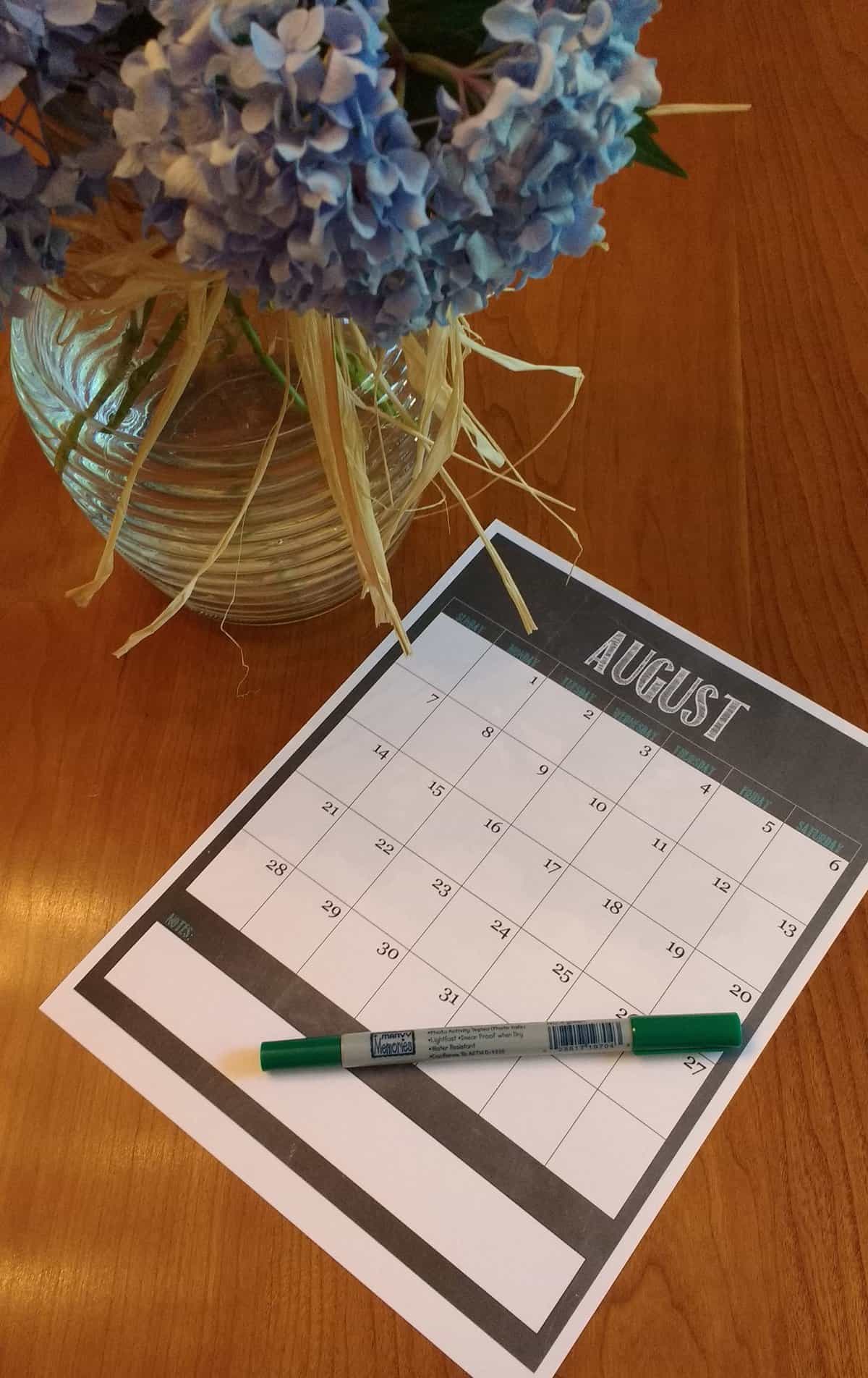 Sanity Saver Summer Calendar - Design Dazzle