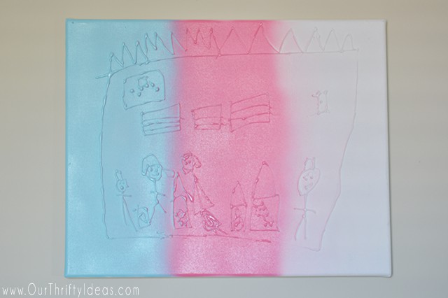 Such a fun way to turn your child's drawings into a piece of wall art!